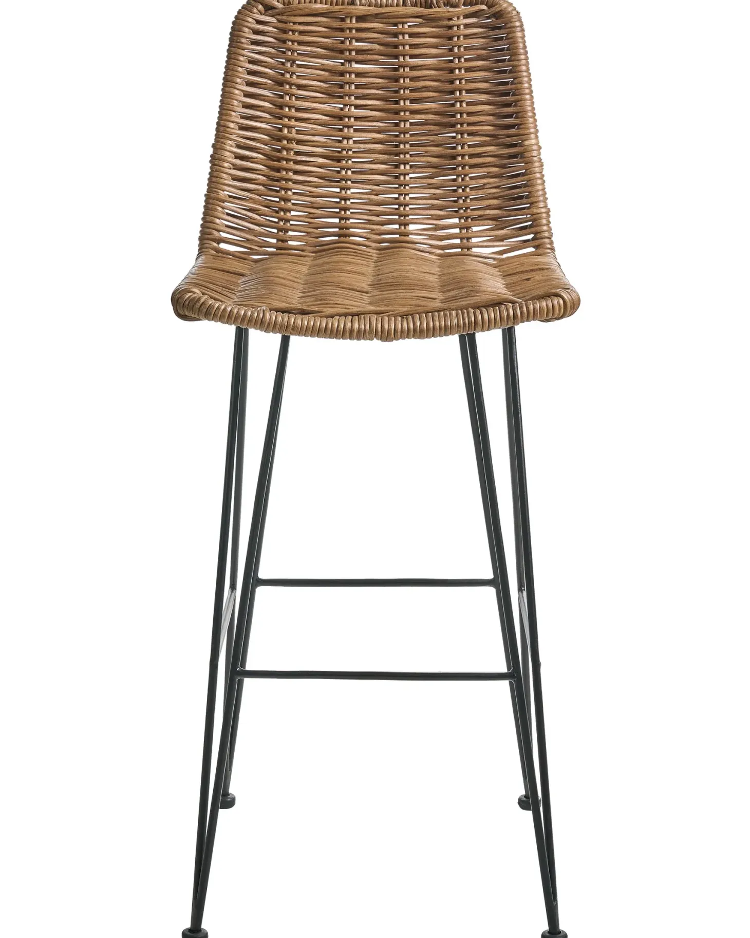 Sæt med 2 barstole CASSITA Rattan Brun