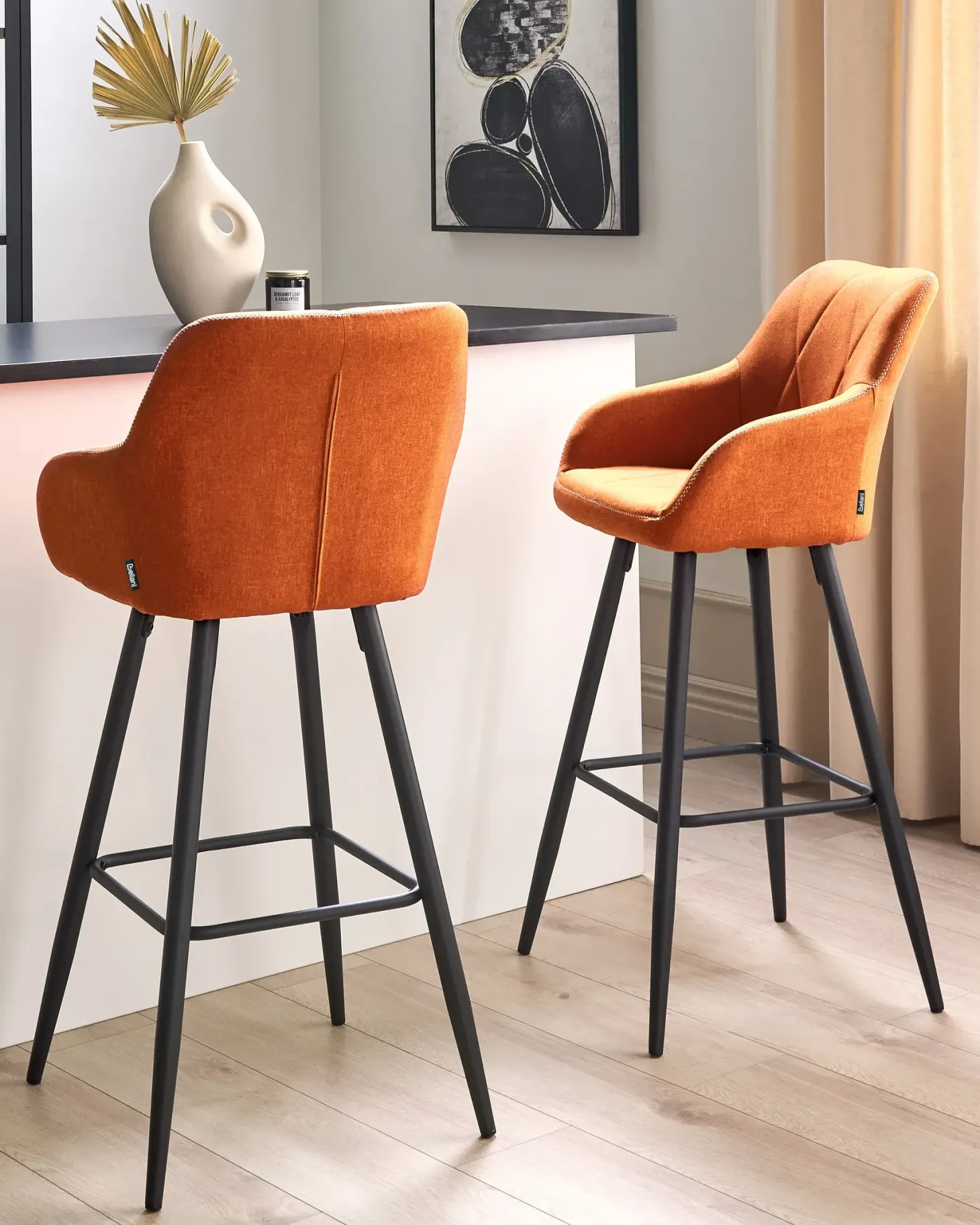 Sæt med 2 barstole DARIEN Orange