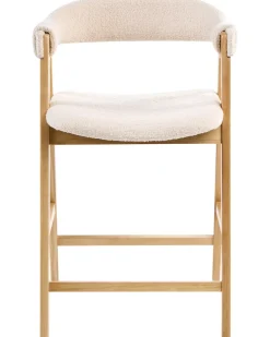 Sæt med 2 barstole DAY Boucle Lysebrun/lys beige