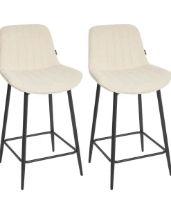Sæt med 2 barstole DUBROVNIK Boucle Lys Beige