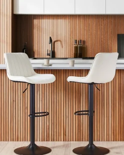 Sæt med 2 barstole DUBROVNIK Velour Lys Beige