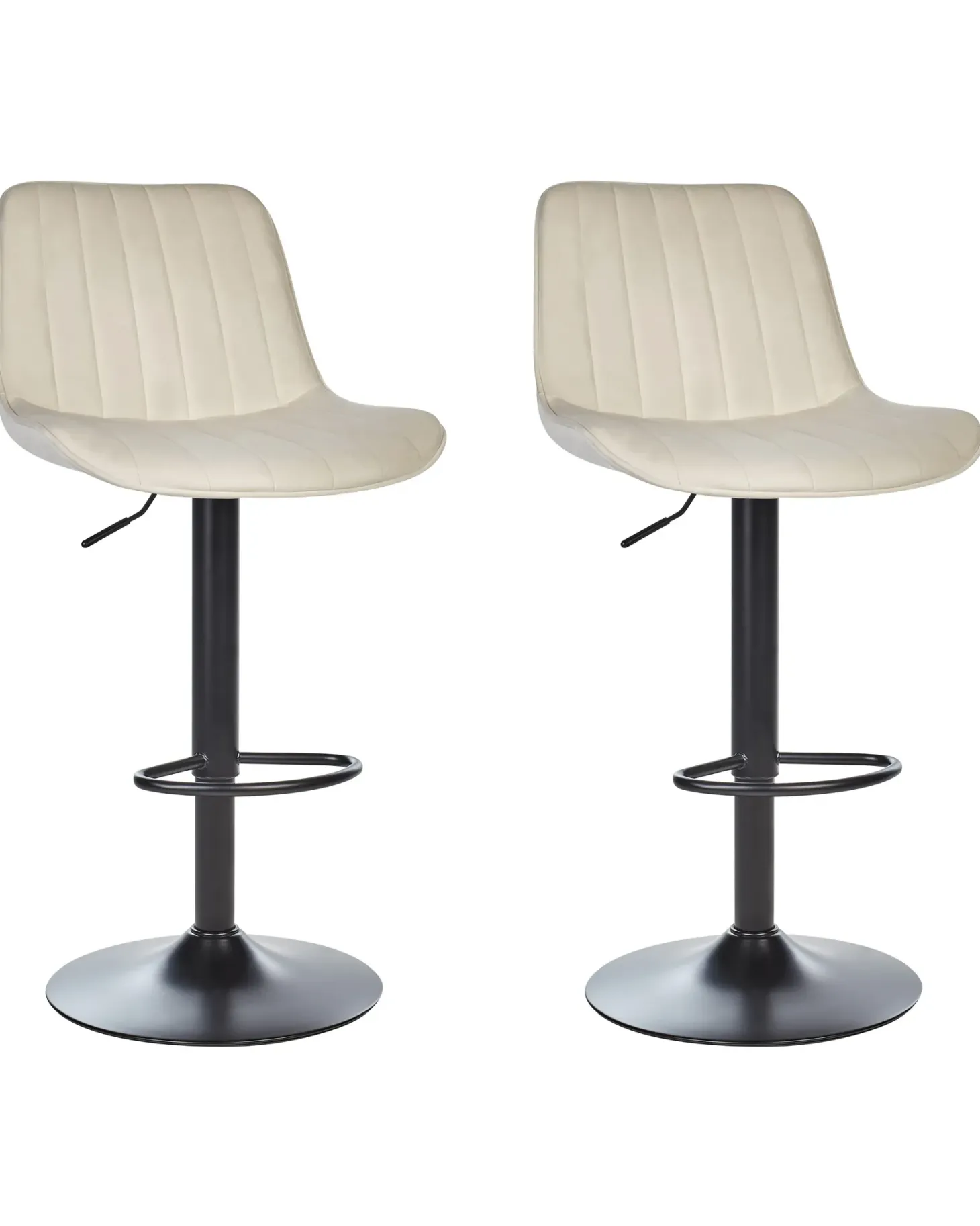 Sæt med 2 barstole DUBROVNIK Velour Lys Beige