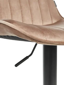 Sæt med 2 barstole DUBROVNIK Velour Lysebrun