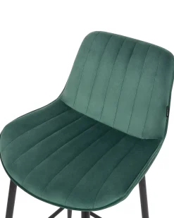 Sæt med 2 barstole DUBROVNIK Velour Smaragdgrøn