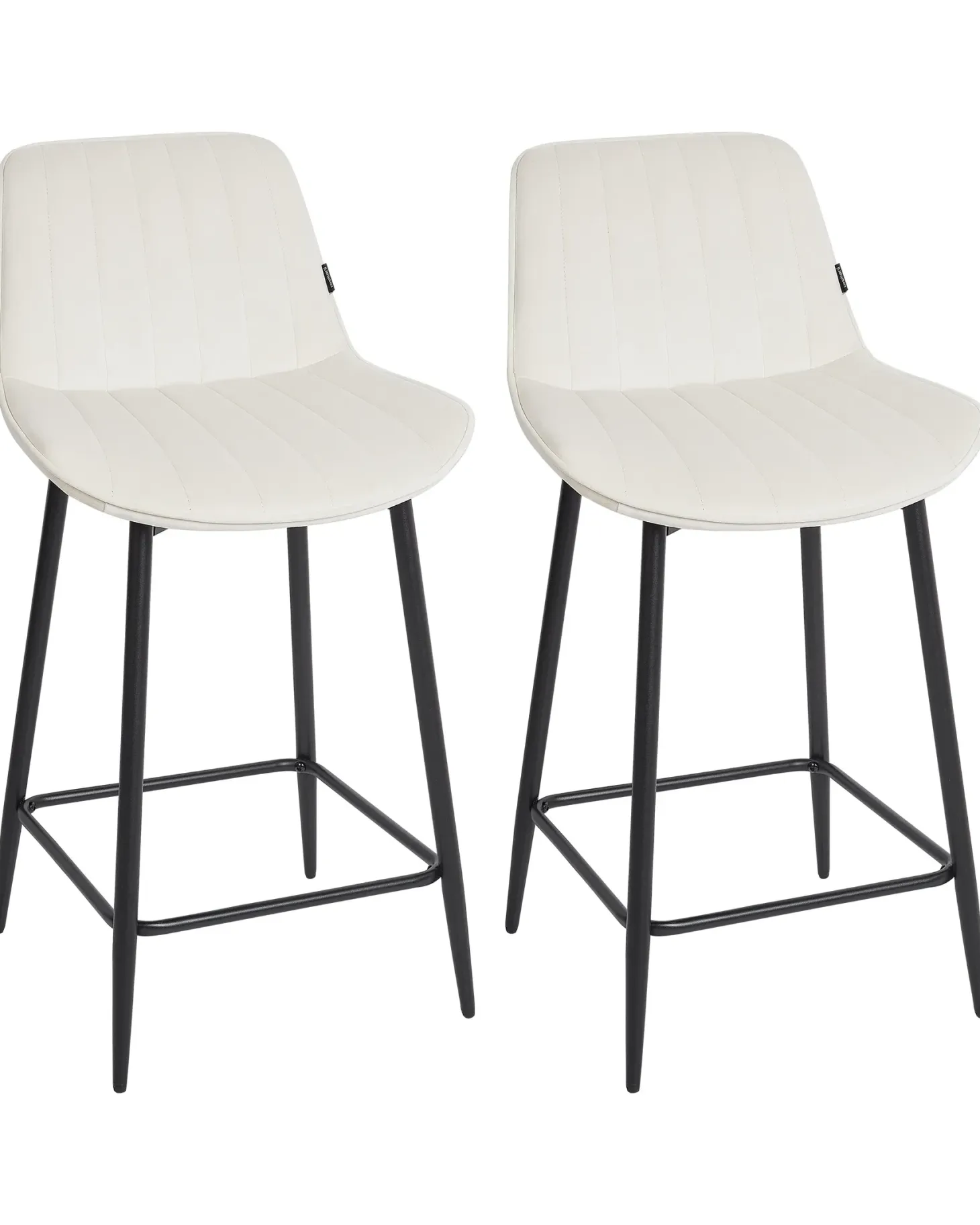 Sæt med 2 barstole DUBROVNIK Velour Lys Beige