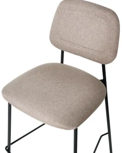 Sæt med 2 barstole DUETTE Kunstlinned Brungrå