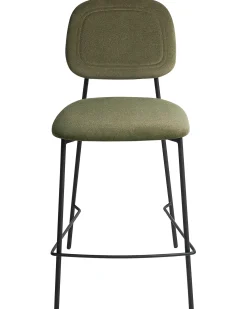 Sæt med 2 barstole DUETTE Velour Olivengrøn