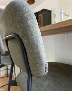 Sæt med 2 barstole DUETTE Velour Olivengrøn