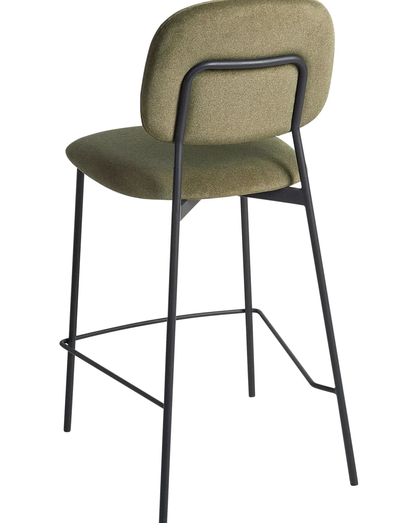 Sæt med 2 barstole DUETTE Velour Olivengrøn