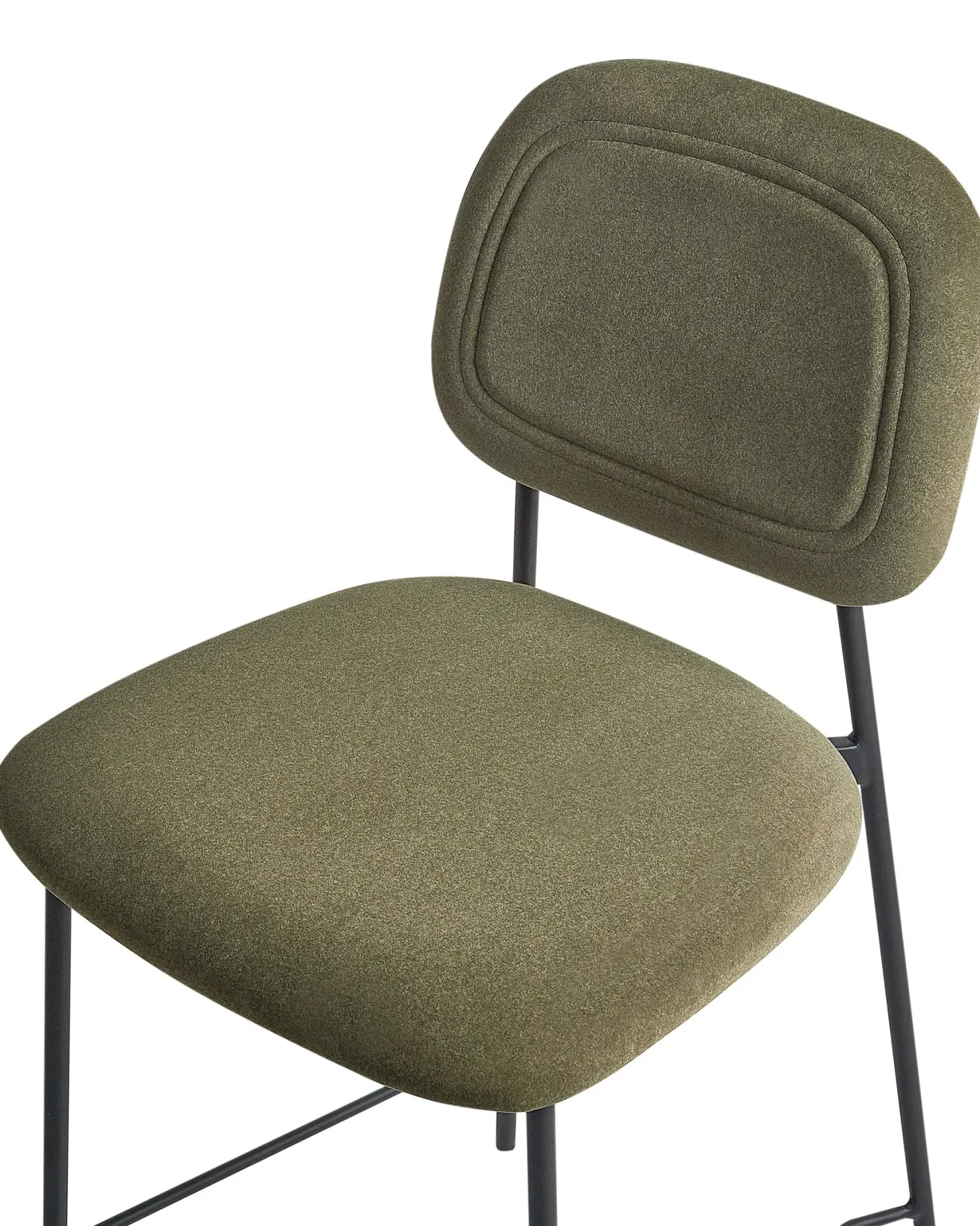 Sæt med 2 barstole DUETTE Velour Olivengrøn