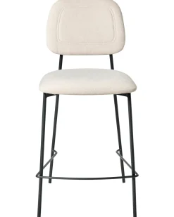 Sæt med 2 barstole DUETTE Velour Lys Beige