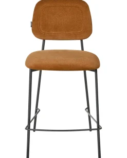 Sæt med 2 barstole DUETTE Velour Guldbrun