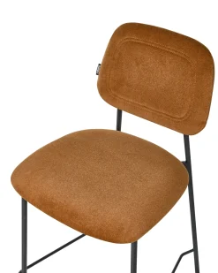 Sæt med 2 barstole DUETTE Velour Guldbrun
