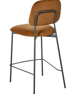 Sæt med 2 barstole DUETTE Velour Guldbrun