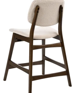 Sæt med 2 barstole ELAINE Boucle Brun/lys beige