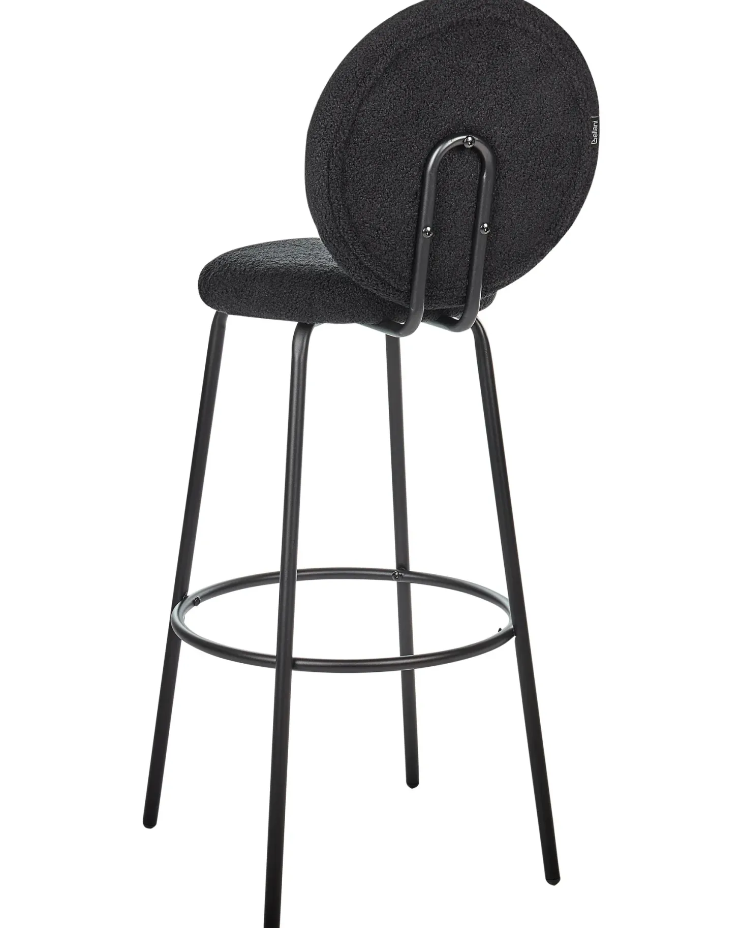 Sæt med 2 barstole EMERY Boucle Sort