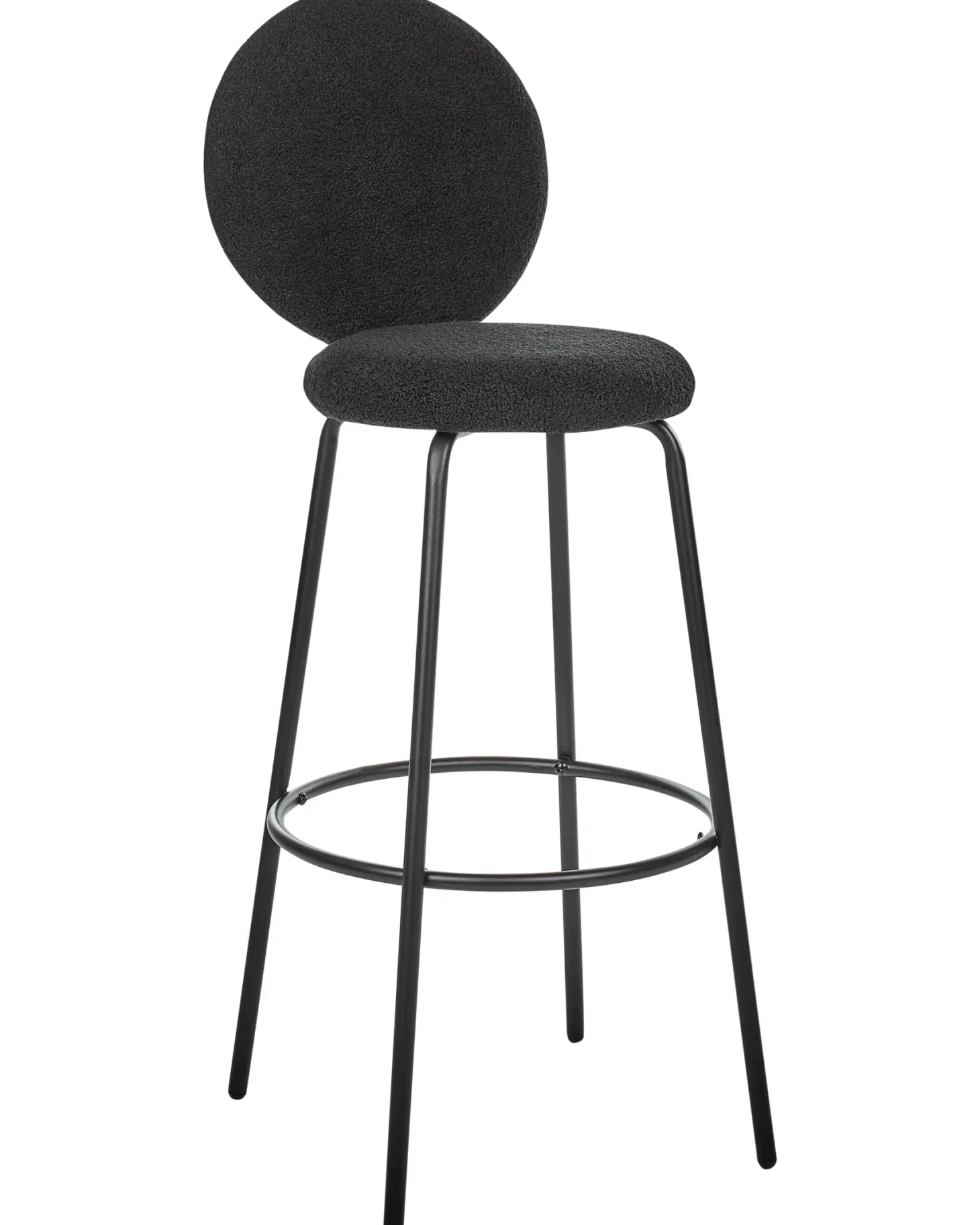 Sæt med 2 barstole EMERY Boucle Sort