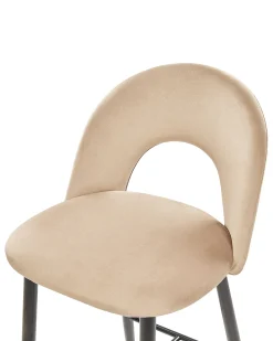 Sæt med 2 barstole FALTON Velour Beige