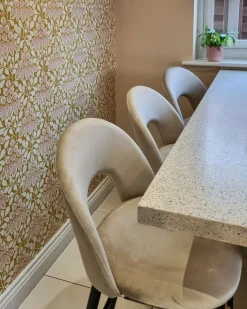 Sæt med 2 barstole FALTON Velour Beige