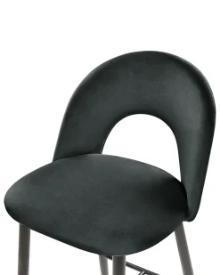 Sæt med 2 barstole FALTON Velour Sort