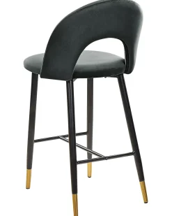 Sæt med 2 barstole FALTON Velour Sort