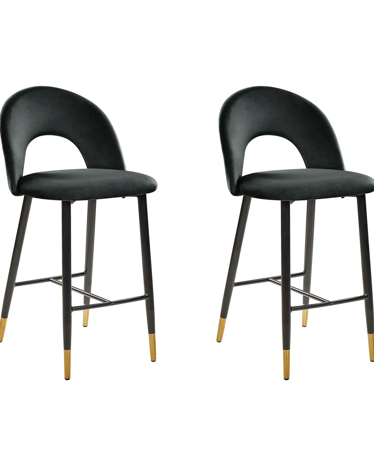 Sæt med 2 barstole FALTON Velour Sort