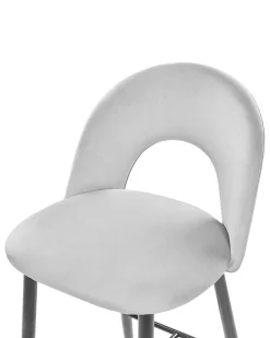 Sæt med 2 barstole FALTON Velour Grå