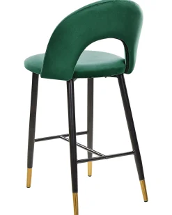 Sæt med 2 barstole FALTON Velour Smaragdgrøn