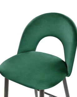 Sæt med 2 barstole FALTON Velour Smaragdgrøn