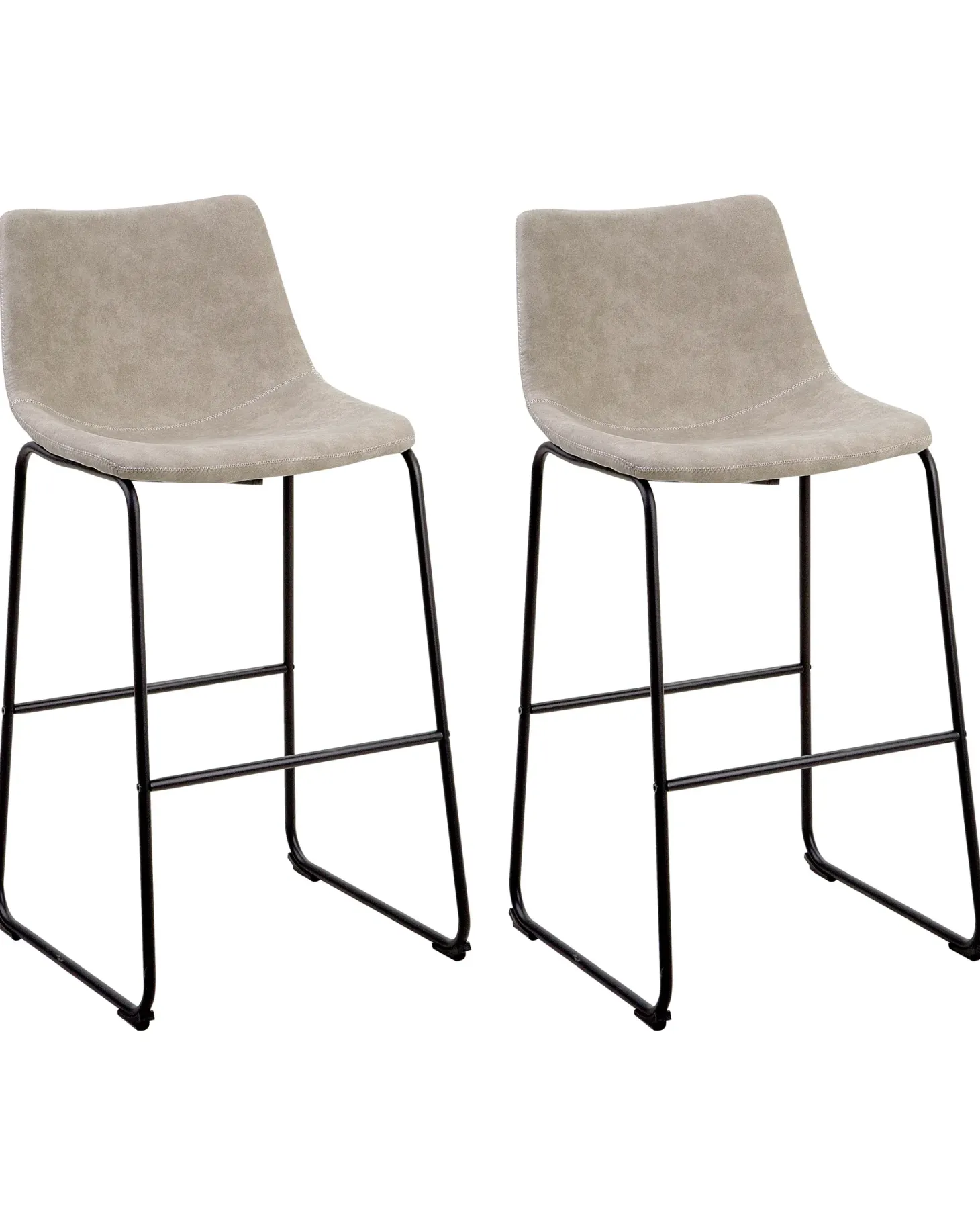 Sæt med 2 barstole FRANKS Beige