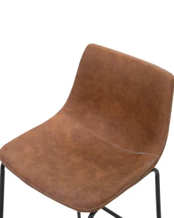 Sæt med 2 barstole FRANKS Guldbrun