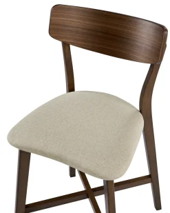 Sæt med 2 barstole HOLLY Træ Brun/beige