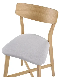 Sæt med 2 barstole HOLLY Træ Lysebrun/grå