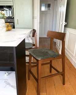 Sæt med 2 barstole ISANTI Træ Mørkebrun/ Grøn