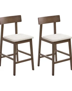 Sæt med 2 barstole ISANTI Træ Mørkebrun/taupe