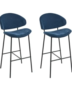 Sæt med 2 barstole KIANA Navy Blå