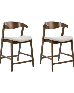 Sæt med 2 barstole LILLY Brun/beige