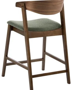Sæt med 2 barstole LILLY Mørkegrøn/brun