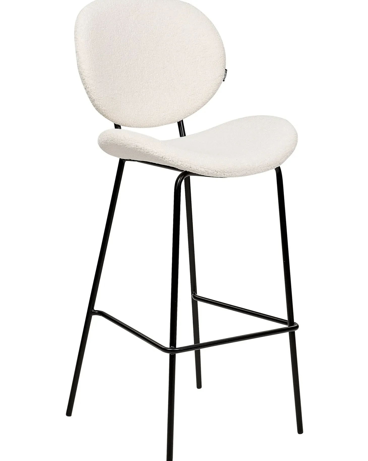 Sæt med 2 barstole LUANA Boucle Hvid