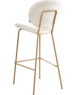 Sæt med 2 barstole LUANA Boucle Hvid