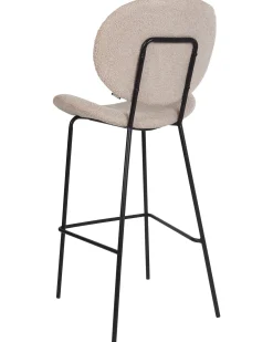 Sæt med 2 barstole LUANA Boucle Lys Beige