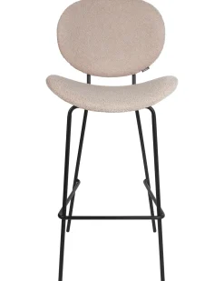 Sæt med 2 barstole LUANA Boucle Lys Beige