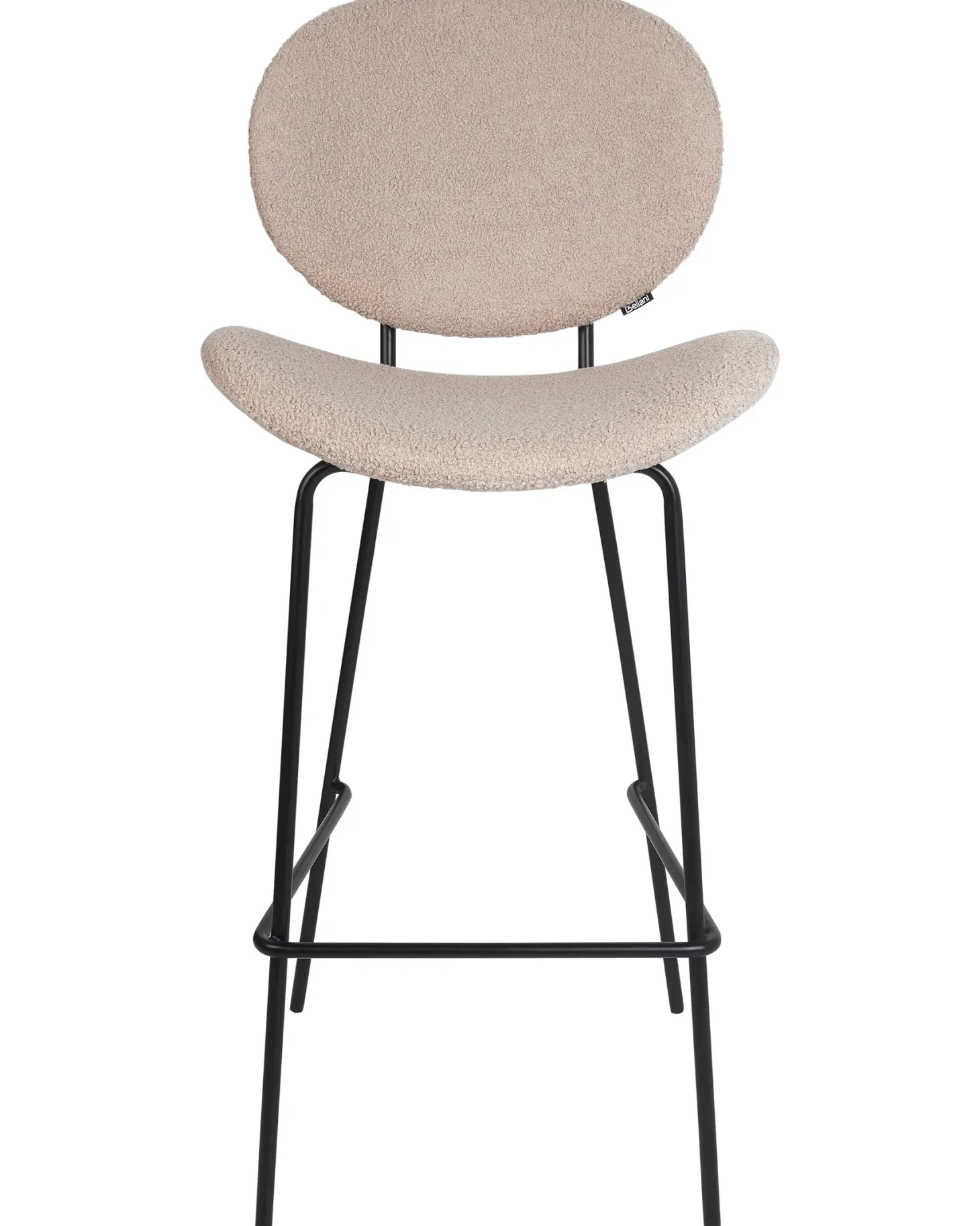 Sæt med 2 barstole LUANA Boucle Lys Beige