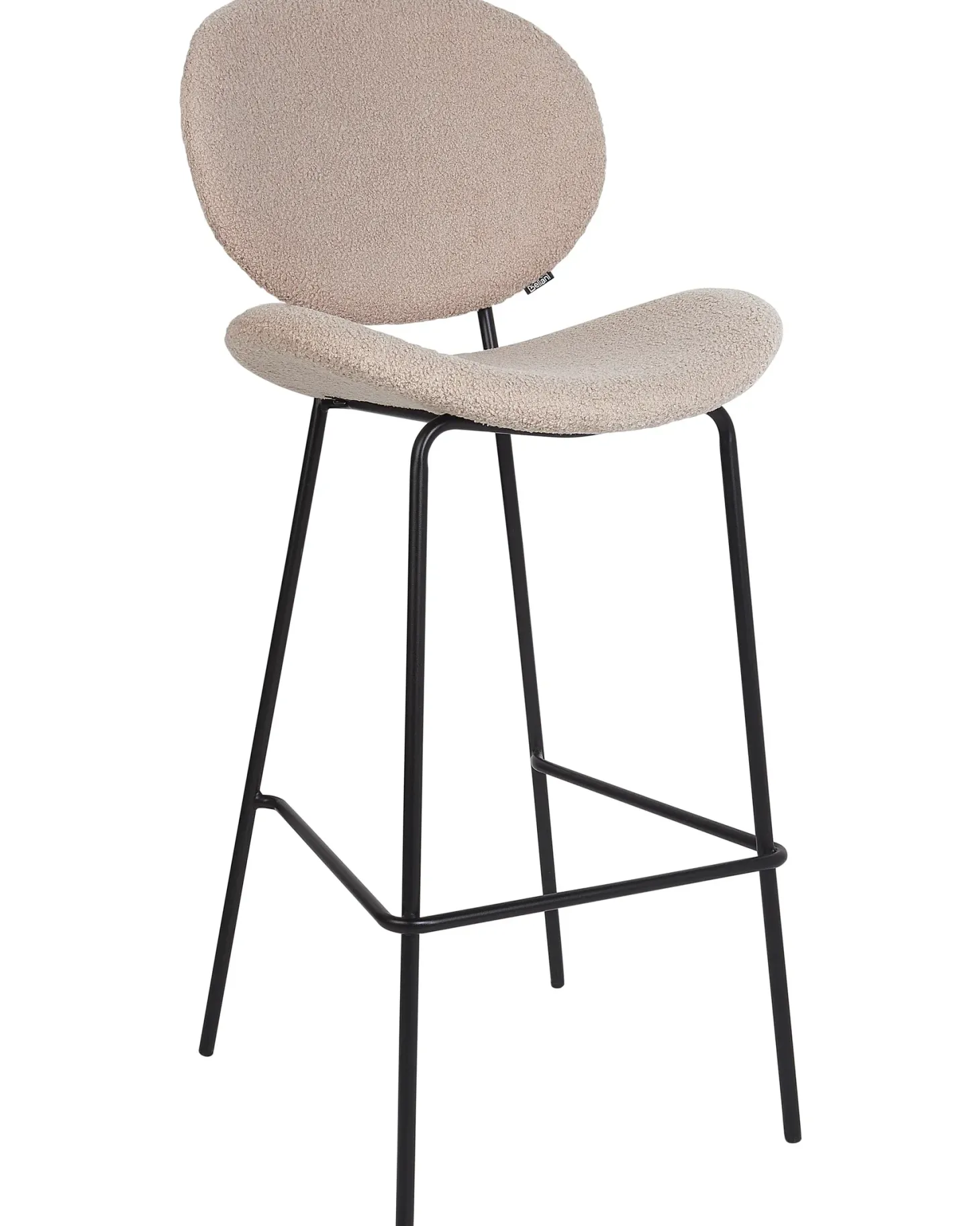 Sæt med 2 barstole LUANA Boucle Lys Beige