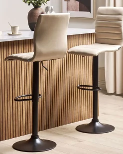 Sæt med 2 barstole LUCERNE Kunstlæder Lys Beige