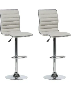 Sæt med 2 barstole LUCERNE Lys Beige