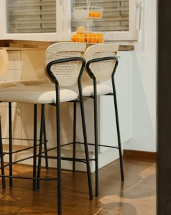 Sæt med 2 barstole MAYETTA Rattan Lys Beige