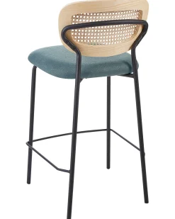 Sæt med 2 barstole MAYETTA Rattan Blågrøn
