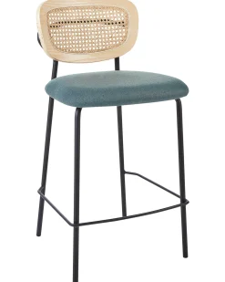 Sæt med 2 barstole MAYETTA Rattan Blågrøn