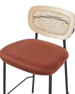 Sæt med 2 barstole MAYETTA Rattan Orange